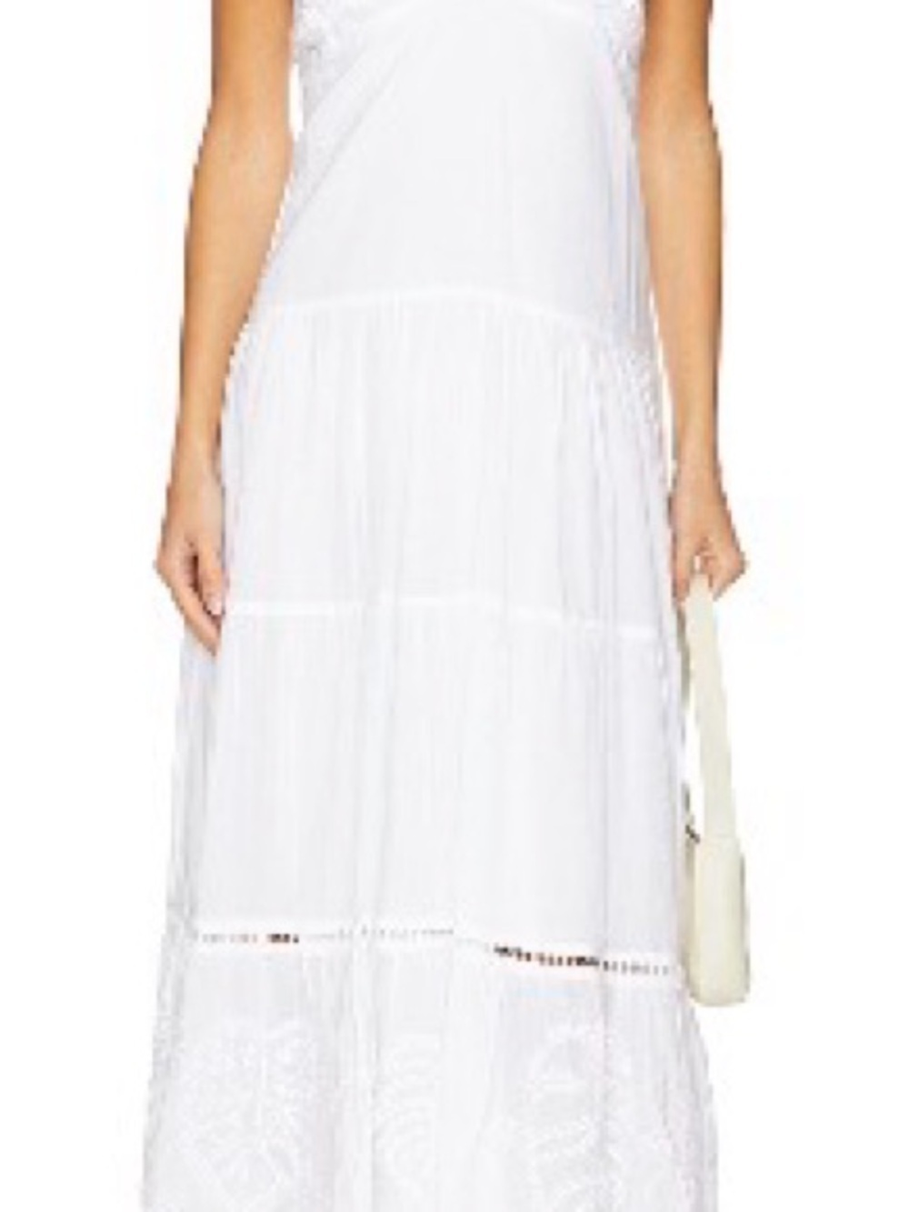 NWT PQ Swim White Lace-Detail Maxi Dress with Spaghetti Straps - Picture 3 of 8